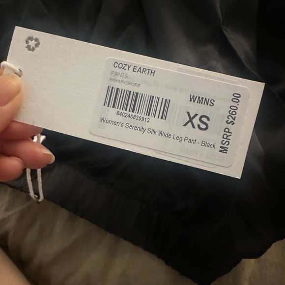 Cozy Earth Black Silk Pajama Pants - Picture 2 of 5